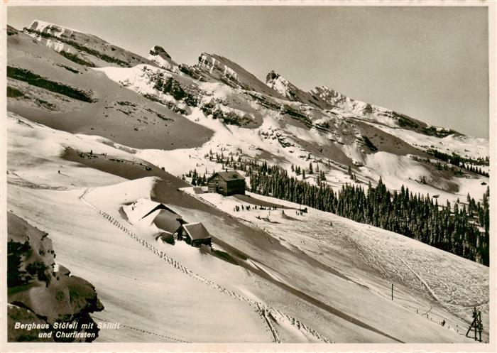 13884176 Chaîne de montagnes Churfirsten SG Berghaus Stoefeli avec téléski