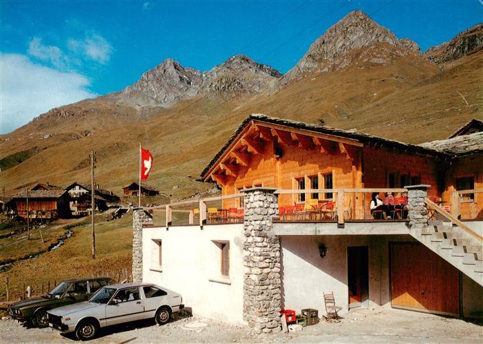 13884264 Avers-Juf GR Gasthaus Pension Edelweiss mit Mazzaspitz Foppaspitz