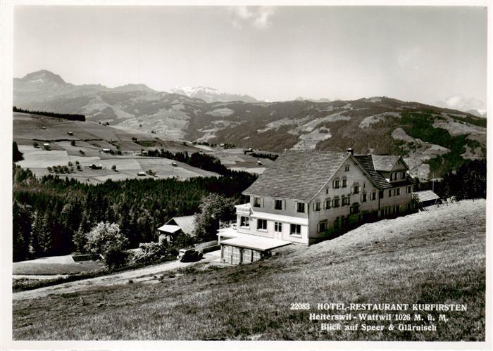 13887377 Heiterswil Wattwil SG Hotel Restaurant Kurfirsten Blick auf Speer und G