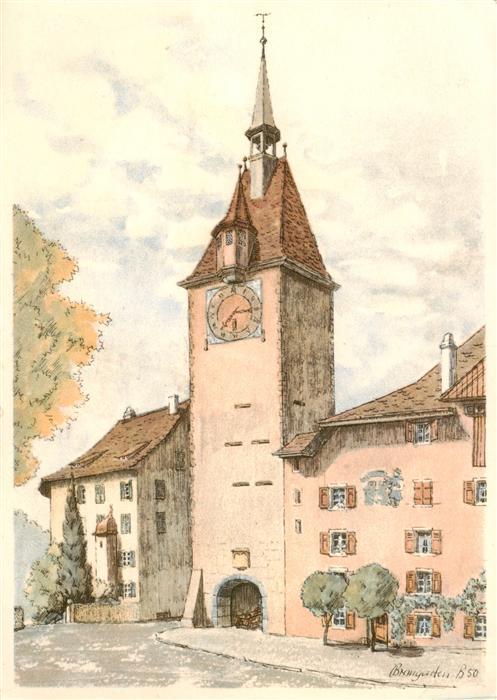 13887386 Bremgarten BE Spittelturm Carte d'artiste Bremgarten BE