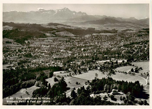 13888585 St Gallen SG Wildpark Peter und Paul mit Saentis  St Gallen SG