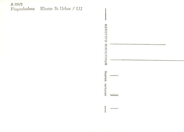 13889388 St Urban LZ Fliegeraufnahme mit Kloster St Urban