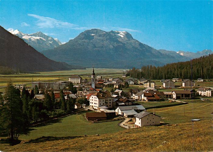 13890019 Bever Maloja GR Blick zum Piz Rosatsch und Berninagruppe