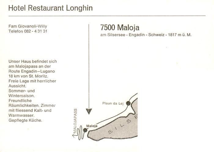 13894048 Maloja GR Hotel Restaurant Longhin Gastraum Maloja GR