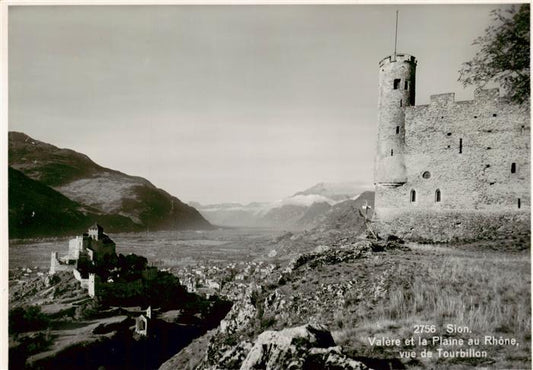 13895126 Sion  Sitten Seduno VS Valere et la Plaine au Rhône vue de Tourbillon