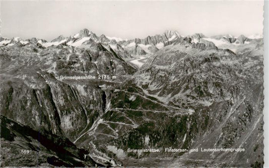 13897597 Grimsel Passhoehe Fliegeraufnahme mit Hotel Restaurant Alpenroesli Grim