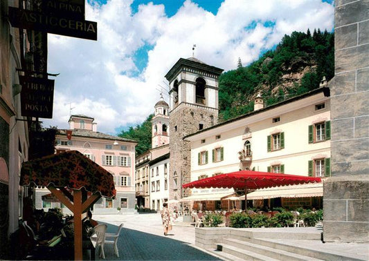 13901624 Poschiavo GR Piazza comunale Torre comunale e campanile di S Ignazio ne