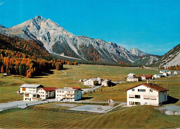 13901987 Tschierv Tschierf GR Panorama mit Piz d Aint und Ofenpass Hotel Sternen