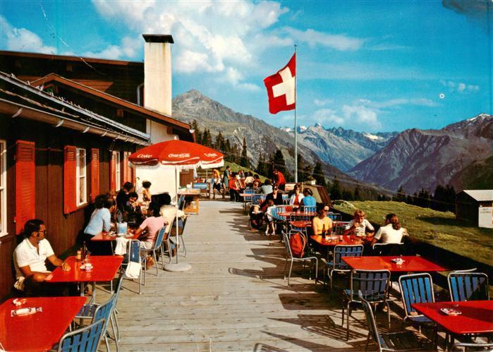 13901995 Saas-Almagell VS Bergrestaurant Albeina Terrasse Madrisa Saaser Alp Fer