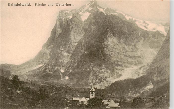 13913738 Grindelwald_BE Kirche und Wetterhorn