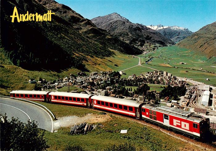 13914636 Andermatt_UR Panorama mit Furka Oberalp Bahn