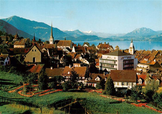 13914641 Zoug__ZG Vue sur la ville avec panorama alpin