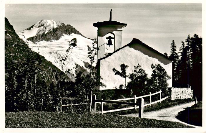 13917931 Fextal_Val_Fex_Sils_Maria_GR Bergkirchlein mit Blick auf Piz Tremoggia