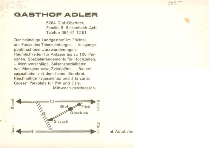 13918090 Gipf-Oberfrick Gasthof Adler Gastraum