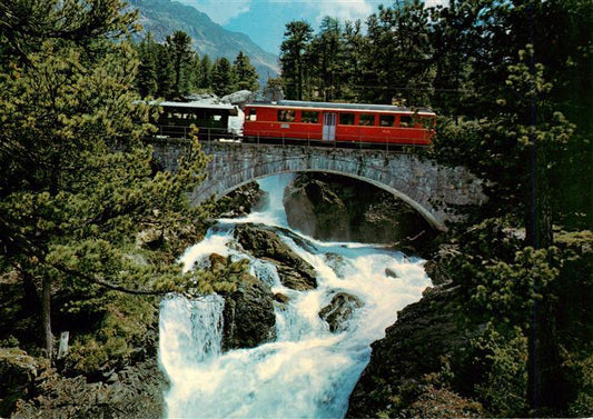 13918315 Morteratsch Wasserfall Berninabahn