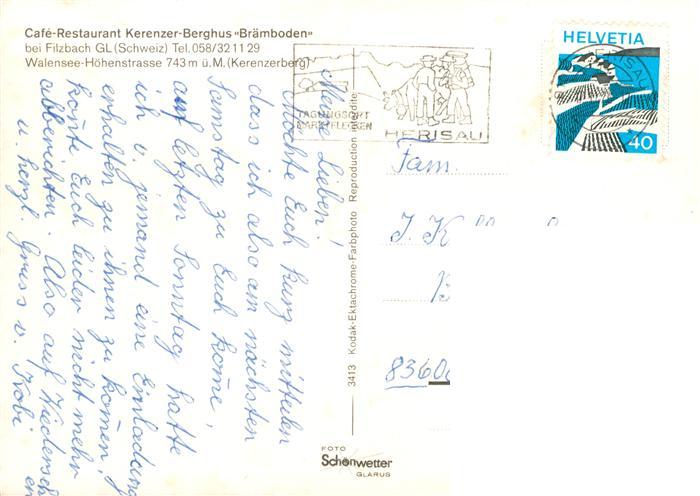 13919318 Filzbach_GL Cafe Restaurant Kerenzer Berghus Braemboden Fliegeraufnahme