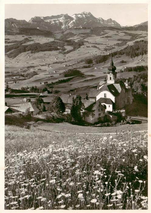 13920481 Schlatt_Appenzell_IR mit Kirche und Saentiskette