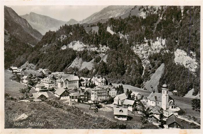 13920662 Melchtal_Melchthal_OW Ortsansicht mit Kirche Bergdorf Alpen