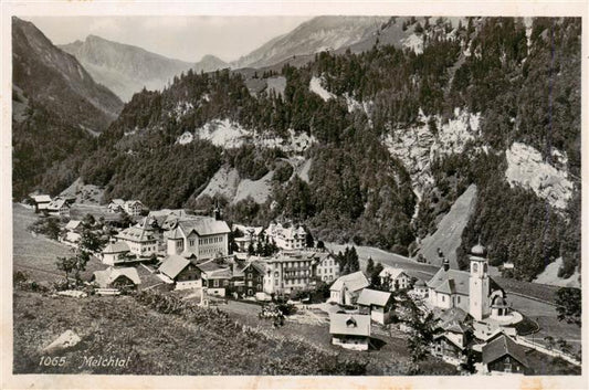 13920662 Melchtal_Melchthal_OW Ortsansicht mit Kirche Bergdorf Alpen