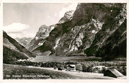 13920683 Niederurnen_GL Panorama mit Ferienheim See Alpen