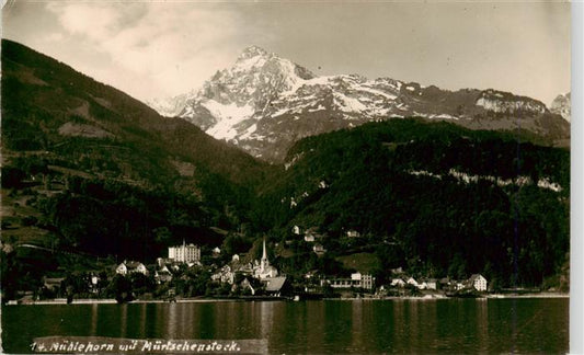 13920686 Muehlehorn_Walensee_GL Ansicht vom See aus Blick gegen Muertschenstock