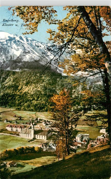 13920733 Engelberg__OW Blick ins Tal Kloster mit Titlis