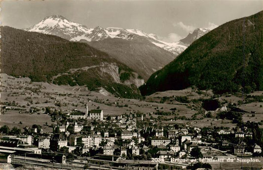 13920742 Brigue_Brig_VS Vue panoramique et Massif du Simplon Alpes