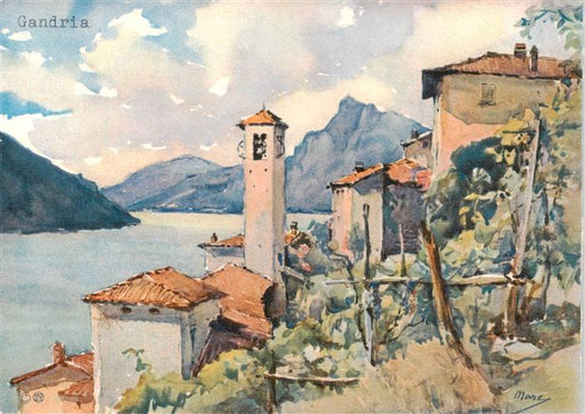 13926265 Gandria_Lago_di_Lugano Panorama Kuenstlerkarte