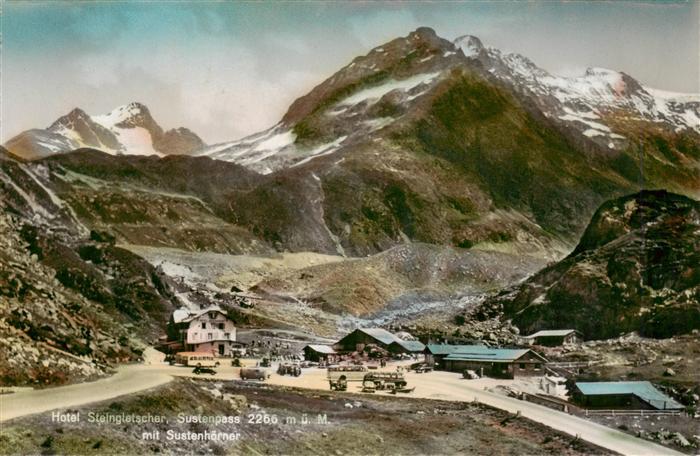 13926491 Sustenpass_2262m_BE Hotel Steingletscher mit Sustenhoerner