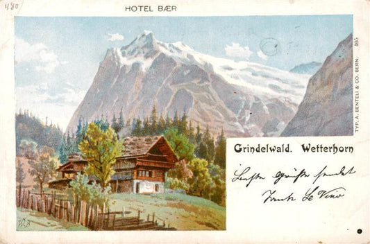 13926517 Grindelwald_BE Hotel Baer mit Wetterhorn