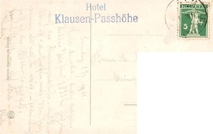 13926540 Klausenstrasse_UR Hotel Klausen Passhoehe mit Kammlistock und Scheerhor