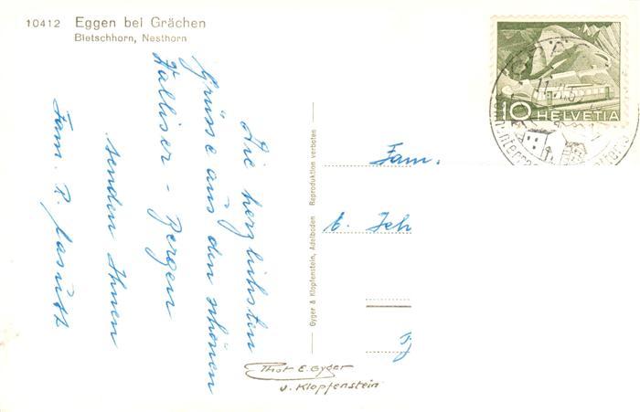 13931839 Eggen_Bellwald_Graechen_VS Panorama Blick gegen Bietschhorn Nesthorn Al