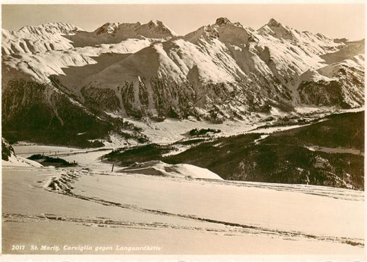 13931864 St_Moritz_GR Panorama hivernal Corviglia contre la chaîne Languard