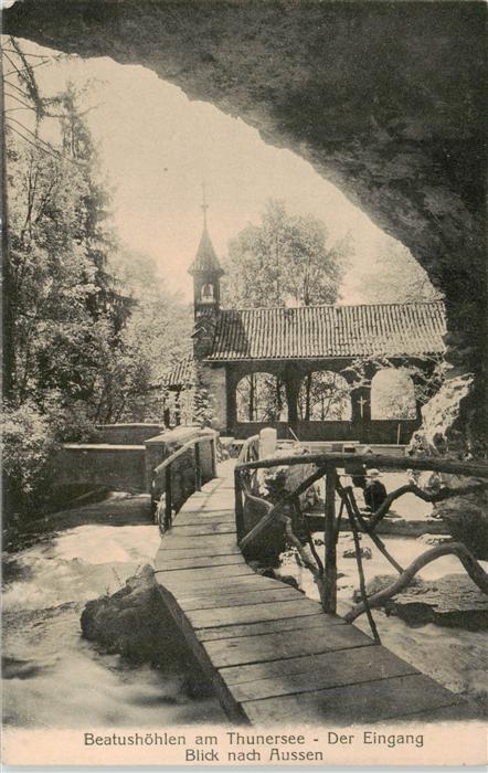 13943746 Thunersee_BE Beatushoehlen Eingang mit Blick nach Aussen