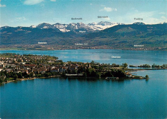 13945058 Rapperswil_-Jona_Rapperswyl_Zuerichsee_SG Panorama Blick in die Glarner