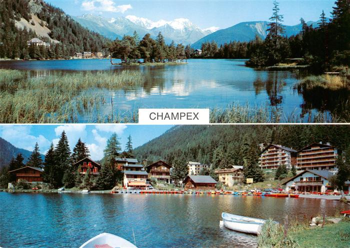 13945374 Champex_Lac_VS Uferpartie am See Hotels Alpen