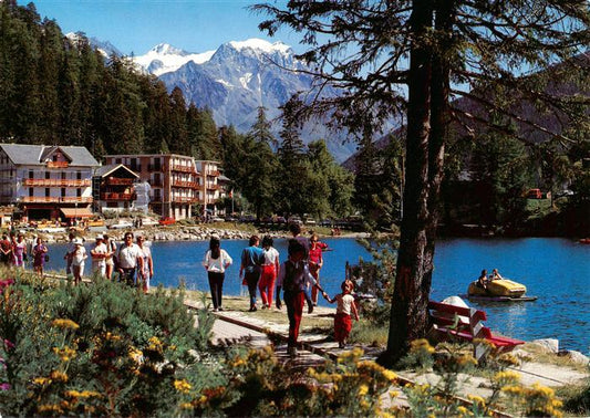 13945376 Champex_Lac_VS Partie am See Blick zum Grand-Combin