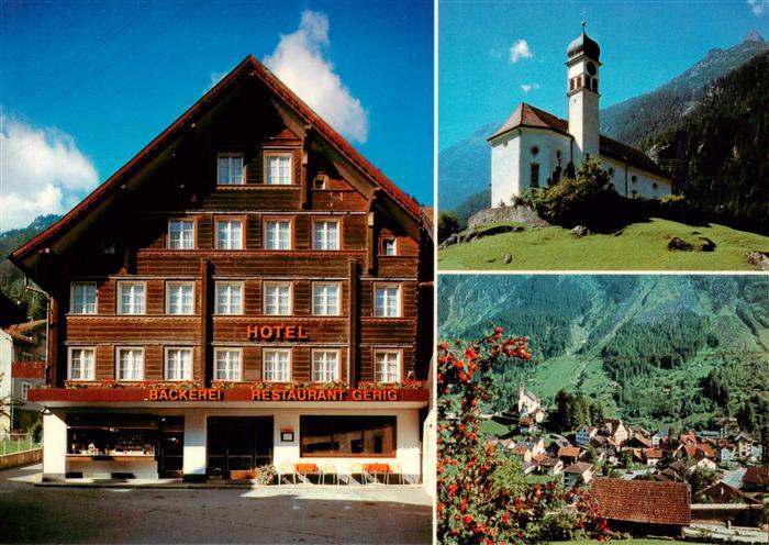 13945746 Wassen__UR Hotel Restaurant Gerig Baeckerei Kirche Panorama