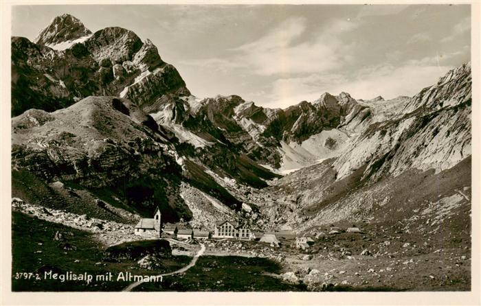 13949485 Meglisalp_1520m_Altmann_AR Panorama Blick gegen Altmann Appenzeller Alp