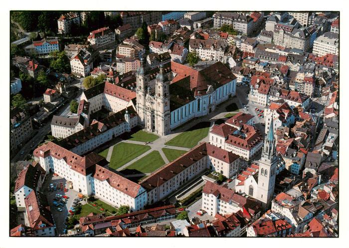 13952900 St_Gallen_SG Fliegeraufnahme mit Kathedrale und Regierungsgebaeude