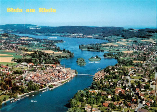 13953062 Stein_Rhein_Stein_am_Rhein_SH Fliegeraufnahme mit Untersee