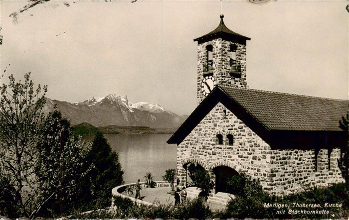 13960678 Merligen_Thunersee Église du lac de Thoune avec chaîne du Stockhorn