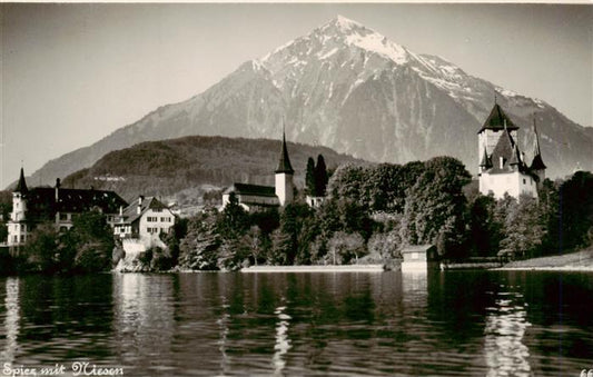 13960730 SPIEZ_Thunersee_BE mit Schloss und Niesen Feldpost