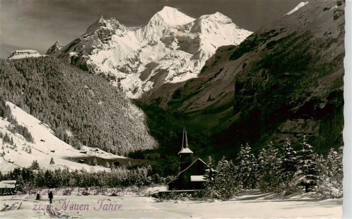 13961050 Kandersteg_BE Kath Kirche mit Bluemlisalp