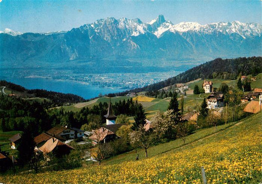 13961065 Goldiwil avec le lac de Thoune et la chaîne du Stockhorn