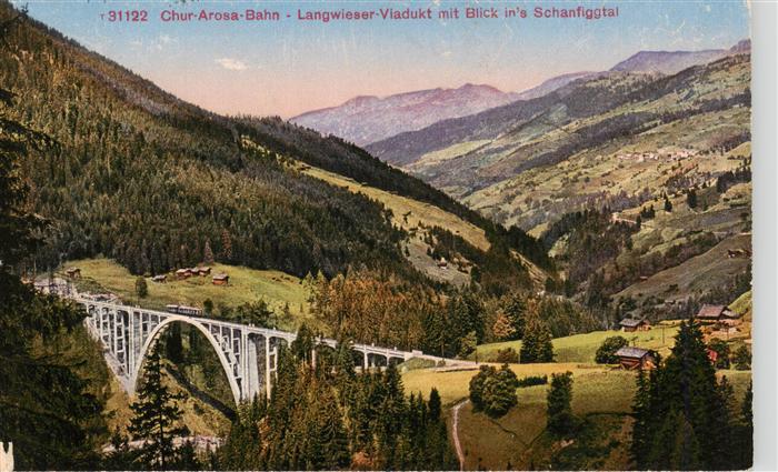 13961182 Langwieser_Viadukt_Langwies_GR Chur Arosa Bahn avec vue sur Schanfiggt