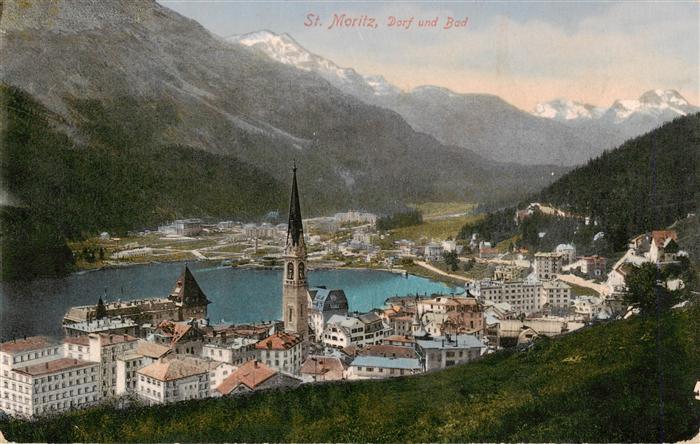 13961186 St_Moritz__SANKT_MORITZ_GR Dorf und Bad Panorama