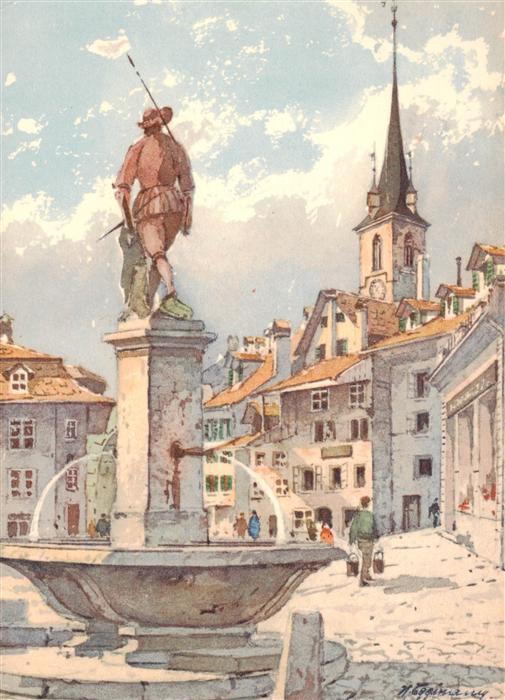 13961582 BERN_BE Vieille ville avec Laeuferbrunnen sur la Laeuferplatz