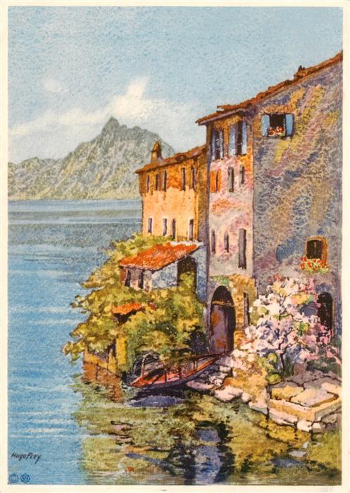 13961831 Peinture Gandria_Lago_di_Lugano et Monte San Salvatore