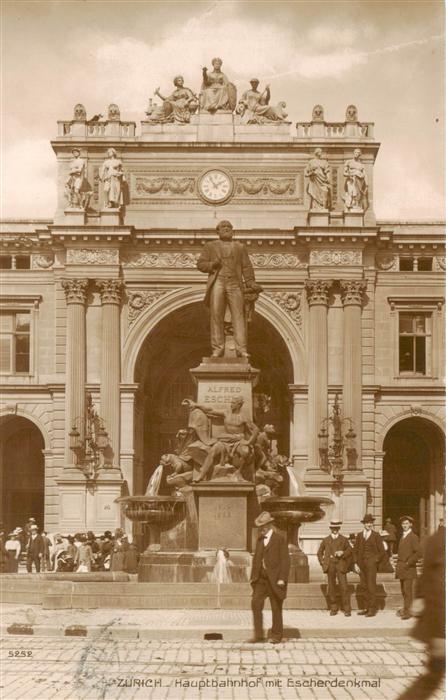 13955615 ZueRICH__ZH Hauptbahnhof mit Escherdenkmal